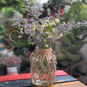 <b>Rustic</b> Style Jute Flower Vase – Eco Friendly Decorative Flower Holder for Table, <b>Shelf</b> and Interior Decoration - Product Image 2