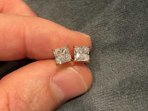 0.50 CT Each Princess Cut <b>Diamond</b> Stud <b>Earrings</b> Lab Grown 18K Solid Gold Fine For Unisex Wedding Promise Charms - Product Image 4