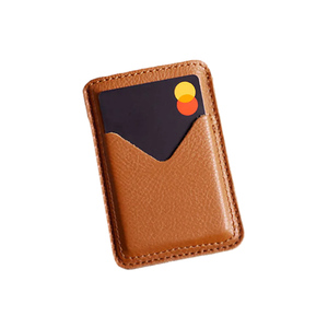 Minimalist Genuine Leather Slim 4 Inch Credit <b>Card</b> <b>Wallet</b> <b>Card</b> Holder Zipper Closure Customized Color OEM Brand 30mm Thickness - Product Image 5