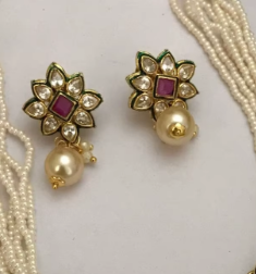 Conjunto de Collar Clásico de Moissanita Chapado en Oro de Latón de Primera Calidad con Pendientes para Bodas, Fiestas y Regalos para Mujer - Product Image 2