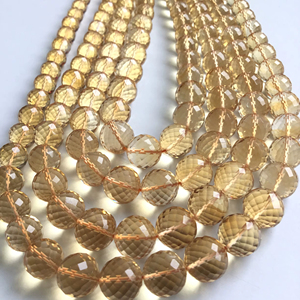 สร้อยคอเม็ดลูกปัดพลอยซิทรินทรงเชคเกอร์คัท สำหรับทำเครื่องประดับชั้นดี - Product Image 1