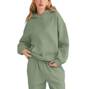 Sudaderas con Capucha Oversize de Algodón 100% para Mujer al por Mayor, con Logotipo Personalizado Bordado, Suéteres Holgados de Felpa Estampados Cortavientos para Otoño - Product Image 1