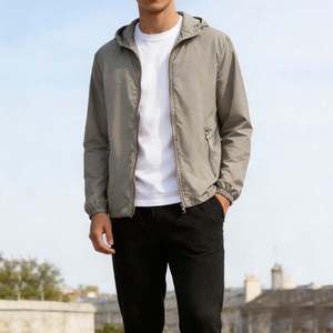 <b>Drop</b> Tail Men Windproof Jacket Long <b>Back</b> Curved Hem Sport Coat Performance Athletic Active Outerwear Collection - Product Image 4