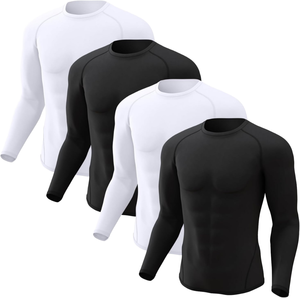 Wholesale Customized Factory Made Logo Printing <b>Compression</b> <b>Shirts</b> Best Design <b>Mens</b> Blank Long Sleeve Base Layer Athletic Tops P - Product Image 5
