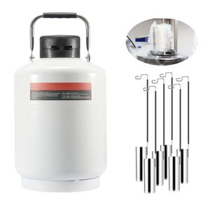 Contenitore per Azoto Liquido in Lega di Alluminio da 6 L, 6 Cilindri da Laboratorio, Dewar per Stoccaggio Criogenico con Borsa per il Trasporto - Product Image 1