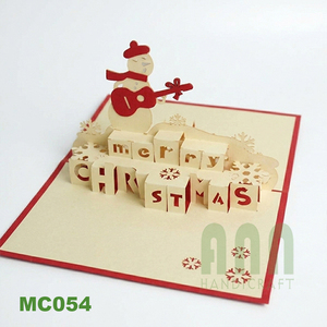 การ์ดอวยพรรูปกีตาร์ทำจากกระดาษรีไซเคิลแบบกำหนดเอง ANN HANDICRAFT MC054 ตัดด้วยเลเซอร์ 3 มิติ เคลือบด้าน ปั๊มร้อน พิมพ์ออฟเซ็ต - Product Image 5