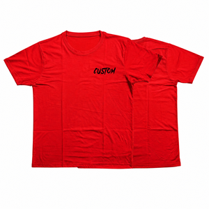 T-shirt Homme Personnalisé Rouge Uni en Coton Épais Col Rond Streetwear Décontracté Été Manches Courtes Vente en Gros OEM - Product Image 1