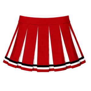 Ensemble d'uniforme de cheerleading rouge, haut sans manches à col en V, jupe plissée, tenue de danse pour équipe sportive, entraînement, compétition, performance - Product Image 6