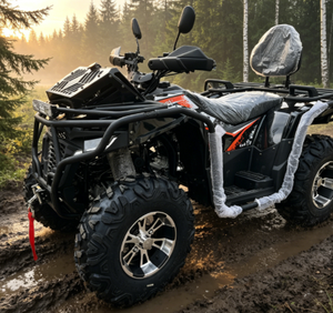 Véhicule utilitaire tout-terrain ATV UTV 400CC 4x4 EFI avec direction assistée, treuil électrique, attelage de remorquage, siège chauffant sur le guidon, charge USB - Product Image 1