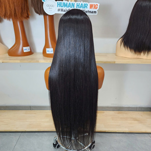 Perruques 100% Cheveux Humains Vierges Vietnamiens Double Drawn 5x5 HD Transparent Lace Sans Colle Lisses Comme des Baguettes Densité 200 - Product Image 2