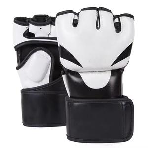 Unisex MMA Gloves PU Half Finger Hook & Loop Closure Quick Drying Custom Martial <b>Arts</b> Training Gear - Product Image 2