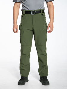 Winter Lightweight Canvas Thermal Soft shell Pants Fit Fleece Lined <b>Waterproof</b> Windproof Pants Outdoor Safari Style - Product Image 5