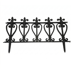 Round Cast Iron Garden <b>Fence</b> Elegant Black Ornamental Edging for Landscape Decor - Product Image 6
