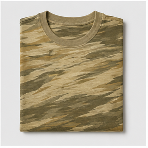 Camiseta de Manga Corta para Hombre con Estampado de Camuflaje Color Óxido de Arena Personalizado, Cuello Redondo, MTS-CAMO-0038 - Product Image 5