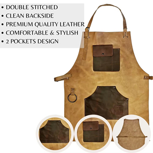 High Quality Buffalo Leather BBQ <b>Apron</b> Custom Size Waterproof Kitchen Use <b>Apron</b> Heat Resistant Welding <b>Work</b> <b>Apron</b> - Product Image 5