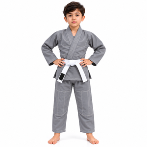 Kimono de Jiu Jitsu Brasileño (BJJ) personalizado para niños, uniforme juvenil de BJJ al por mayor, OEM, kimono de BJJ azul, ropa de artes marciales para niños - Product Image 5