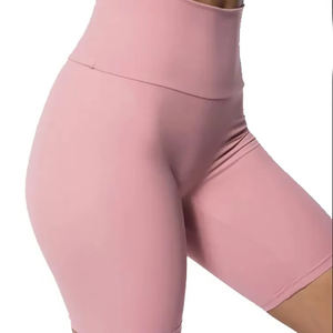 Shorts de yoga taille haute en V pour femme, rose, pour l'été, entraînement sportif, gym, cyclisme - Product Image 4