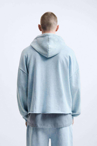 Custom Zip up Hoodies for <b>Mens</b> Plus Size Boxy Fit Drop Shoulder Hoodie Zipper Thick Oversized Full Zip up Hoodies Cotton Blended - Product Image 2