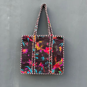 Sacs fourre-tout indiens traditionnels faits à la main en coton avec fermeture éclair, prêts pour la plage - Product Image 1