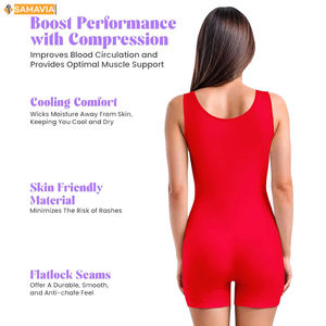 Vestido de Tenis Rojo sin Mangas para Mujer, Cuello Redondo, Ajustado, sin Costuras, de Poliéster, Ropa Deportiva de Verano - Product Image 5