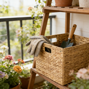 <b>Square</b> Woven Straw Storage <b>Baskets</b> 4-Pack Handmade Rustic Organizer for Living Room Neatening and Multipurpose Use - Product Image 3