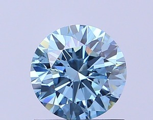 Diamant CVD cultivé en laboratoire, forme ronde, bleu vif fantaisie, clarté VVS2, polissage excellent, pierre précieuse brute brillante pour joaillerie fine. - Product Image 1