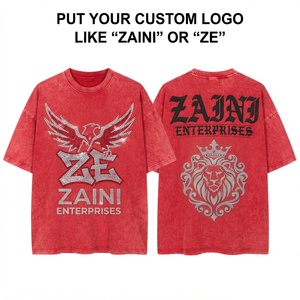Men Acid Wash T Shirt 260 GSM Heavyweight Cotton Oversized Custom Rhinestone Hotfix Screen Print DTF Logo Streetwear - Product Image 1