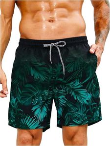 Short de bain pour homme en polyester/coton à imprimé tortue, séchage rapide, extensible, taille à cordon de serrage, décontracté, pour la plage, avec poches, taille mi-haute - Product Image 4