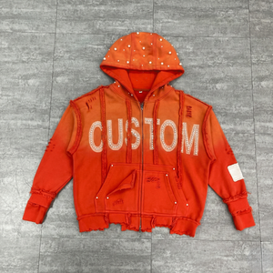 Factory Price men's luxury street hoodie using combed cotton hoodie for private label fleece hoodies - Product Image 5