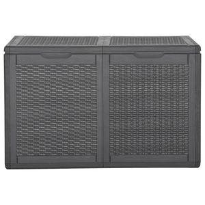 Caja de Almacenamiento de Polipropileno Negra con Aspecto de Ratán, Capacidad de 47.6 Galones, para Cobertizos y Almacenamiento - Product Image 4