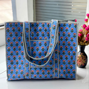 Organizador de Maquillaje de Viaje Acolchado Impermeable con Estampado de Bloques Grande, Ecológico, Estilo Vintage 2026, con Bolsillos de Colores Hermosos y Cremallera, Portátil - Product Image 1