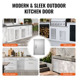 Porta di Accesso BBQ a Incasso in Acciaio Inossidabile 14W X 20H Pollici per Cucina Esterna, Accessori Singoli per Armadietti Verticali da Cucina - Product Image 6