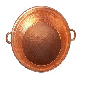 Cuenco portátil de cobre pulido para pedicura, tazón de cobre martillado a mano, cuenco redondo de metal de estilo tradicional para lavado de pies. - Product Image 3