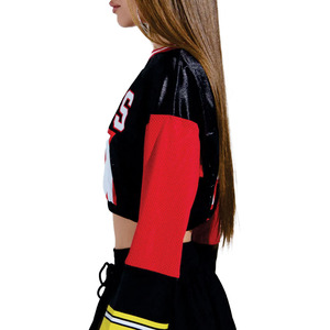 Jersey de Fútbol Americano Personalizado OEM para Mujer, Estilo Crop, Malla Transpirable, Corte Holgado, Manga Larga, Estilo Y2K, Ropa Urbana, Fabricante de Uniformes Deportivos - Product Image 6