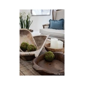 Rustic Wood Dough Bowl for <b>Candle</b> Making Wholesale Long Dark Timber Decorative <b>Trays</b> Farmhouse Table Centerpiece Home Decor - Product Image 3