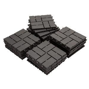 Baldosas de terraza entrelazadas para todo tipo de clima, 12x12 pulgadas, cuadradas, de composite, para exteriores, con cuatro listones, de plástico, para todos los usos. - Product Image 1