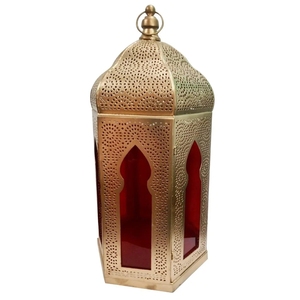 Elegante Farol de Latón Marroquí Dorado, Diseño Intrincado, Hecho a Mano, Metálico, Colgante, Ecológico, Duradero, Personalizable - Product Image 6