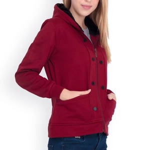 Sudadera con Capucha para Mujer al por Mayor, Mezcla de Poliéster/Algodón, Forro Polar, Secado Rápido, Ecológica, Transpirable, Personalizable, Color Sólido - Product Image 2
