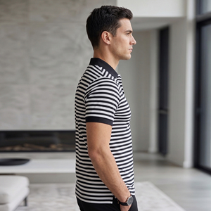 Custom Red <b>White</b> Striped Polo Shirts Men Casual Wear Polo T Shirt Men's Turn Down Collar Polo Shirt Mens Summer Street <b>Tee</b> - Product Image 6