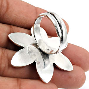 925 Sterling Silver <b>Adjustable</b> <b>Ring</b> Comes With Classic And Ethnic Flower Design Handmade Boho <b>Ring</b> For Engagement & Anniversary - Product Image 2