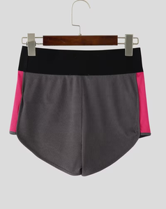 Men Knitted Color Blocked Casual Loungewear Shorts Mid Rise Quick Dry Spandex Polyester All Seasons - Product Image 2