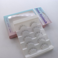 Faux cils réutilisables à l'aspect naturel, 5 paires, bande transparente en PBT, faits à la main, longue durée, pour femmes