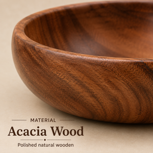 Tazón para Ensalada de Frutas de Madera de Acacia Premium, Hecho a Mano, Tazón de Madera Natural para Servir, Pulido, Decorativo para Mesa de Cocina o Comedor, Regalo - Product Image 4