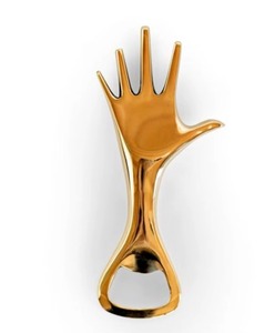 Palm Shape Gold Finished Metal Bottle Opener Stylish Hand Design <b>Bar</b> <b>Tool</b> Used For Daily Beverage Opening Needs From India - Product Image 1