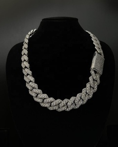 Collar de Cadena Cubana Chapado en Oro de 10k y 22k para Hombre con Colgante de Dólar de Moissanita Estilo Hiphop - Product Image 2