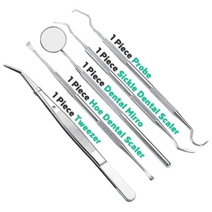 Kit d'instruments dentaires manuels en acier de haute qualité, 5 pièces, assortiment de luxe, certification CE - Product Image 3