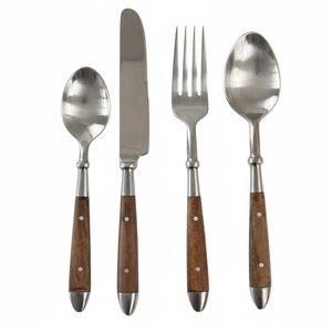 Wholesale <b>Vintage</b> Mid-Century Modern Stainless Steel <b>Cutlery</b> <b>Set</b> With Rosewood Handles & Brass Inlay Manufacturer Direct Supply - Product Image 5