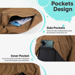 Shorts de sport légers en Spandex/Polyester pour hommes – Style sportif, haute qualité, finition lisse, taille élastique - Product Image 3