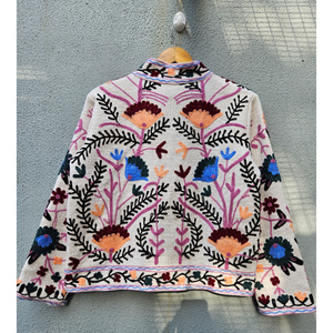 Chaqueta corta de algodón TNT Suzani para mujer, ropa exterior étnica bordada, regalo para ella, chaqueta de algodón TNT Suzani para mujer, regalo. - Product Image 6