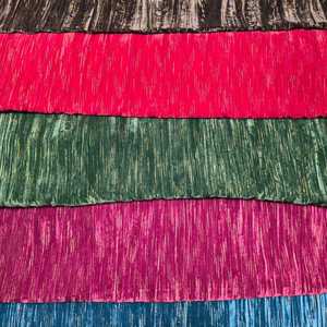 Rouleau de tissu texturé velours froissé imprimé feuille d'or effet or cassé, vente en gros directe fabricant - Product Image 1